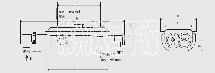 JYG系列空心桨叶干燥机安装结构图